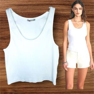 Faherty Sunwashed Rib Tank White Women’s XL Classic Clean Girl Preppy Quality